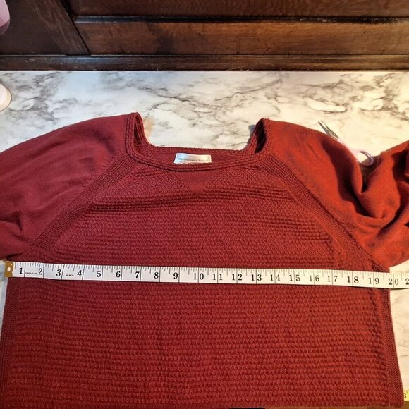 Christopher & Banks Womens‎ Size L Pullover Sweater Red Twofer Look Mixed Media - Picture 8 of 13